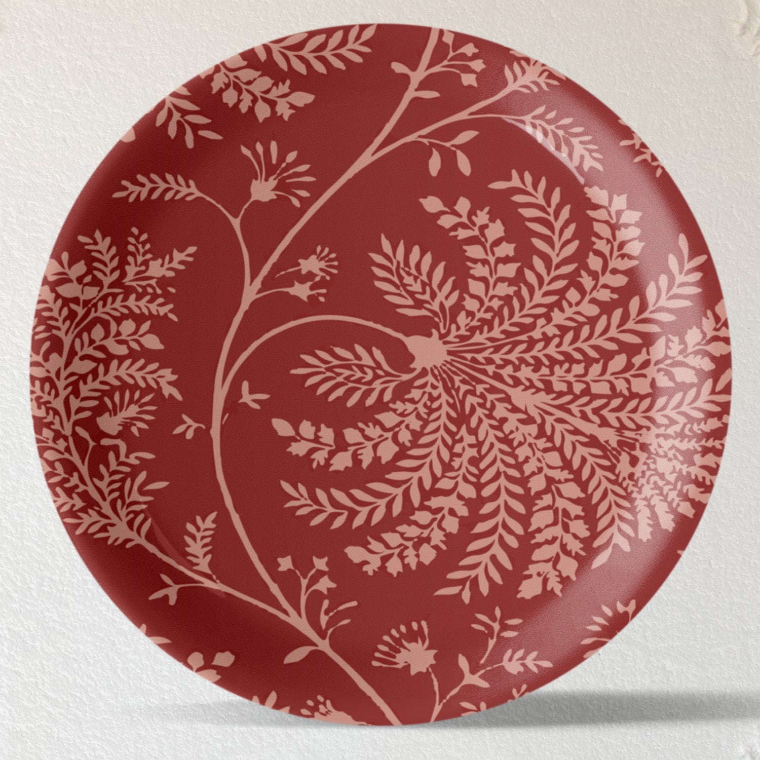 Ethnic Floral Printed Wall Plates Set of 6