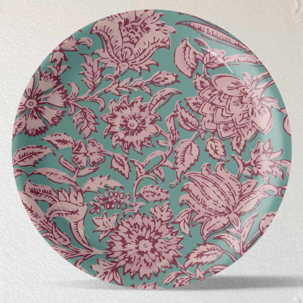 Ethnic Floral Printed Wall Plates Set of 6