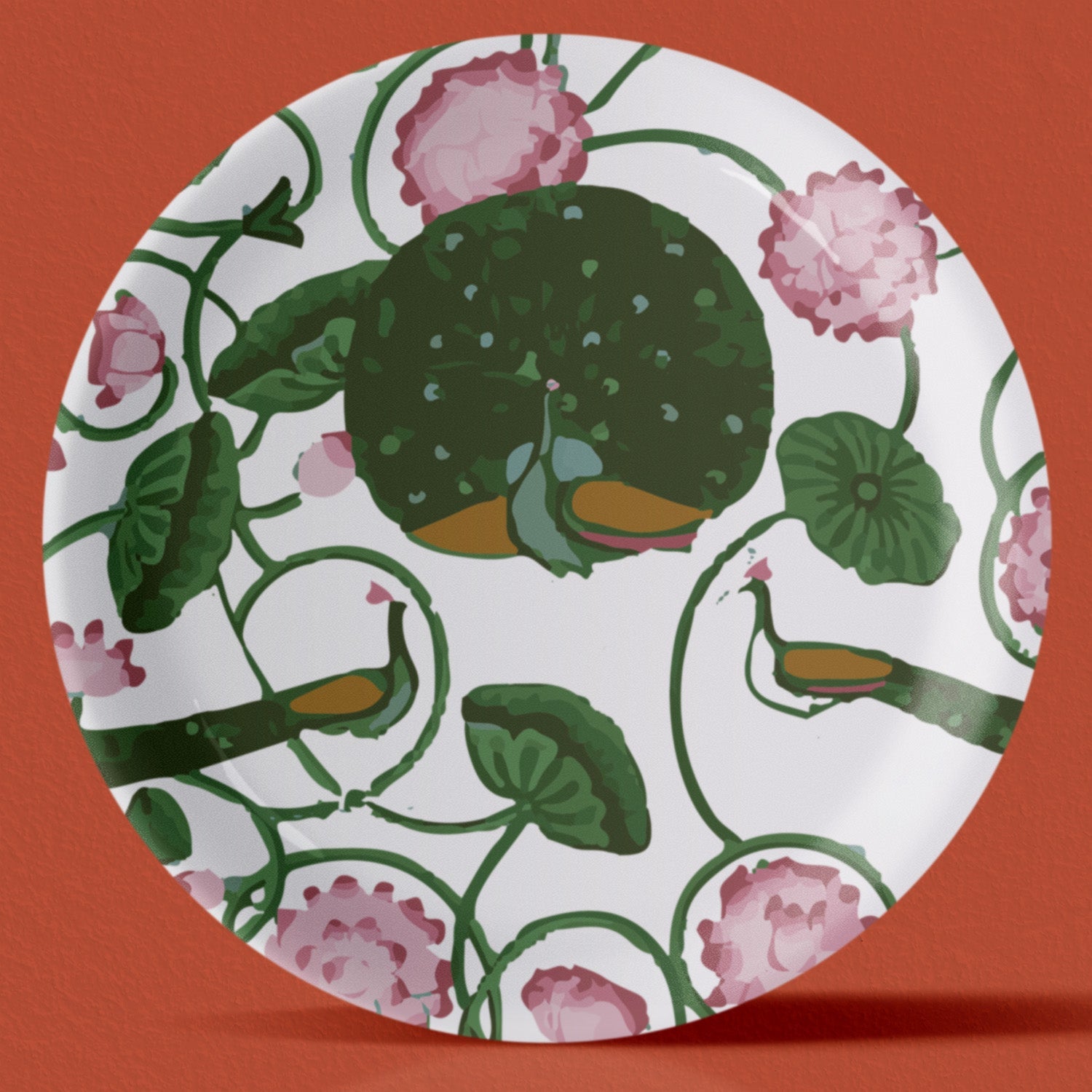 Pichwai Print Porcelain Wall Plates Set of 4