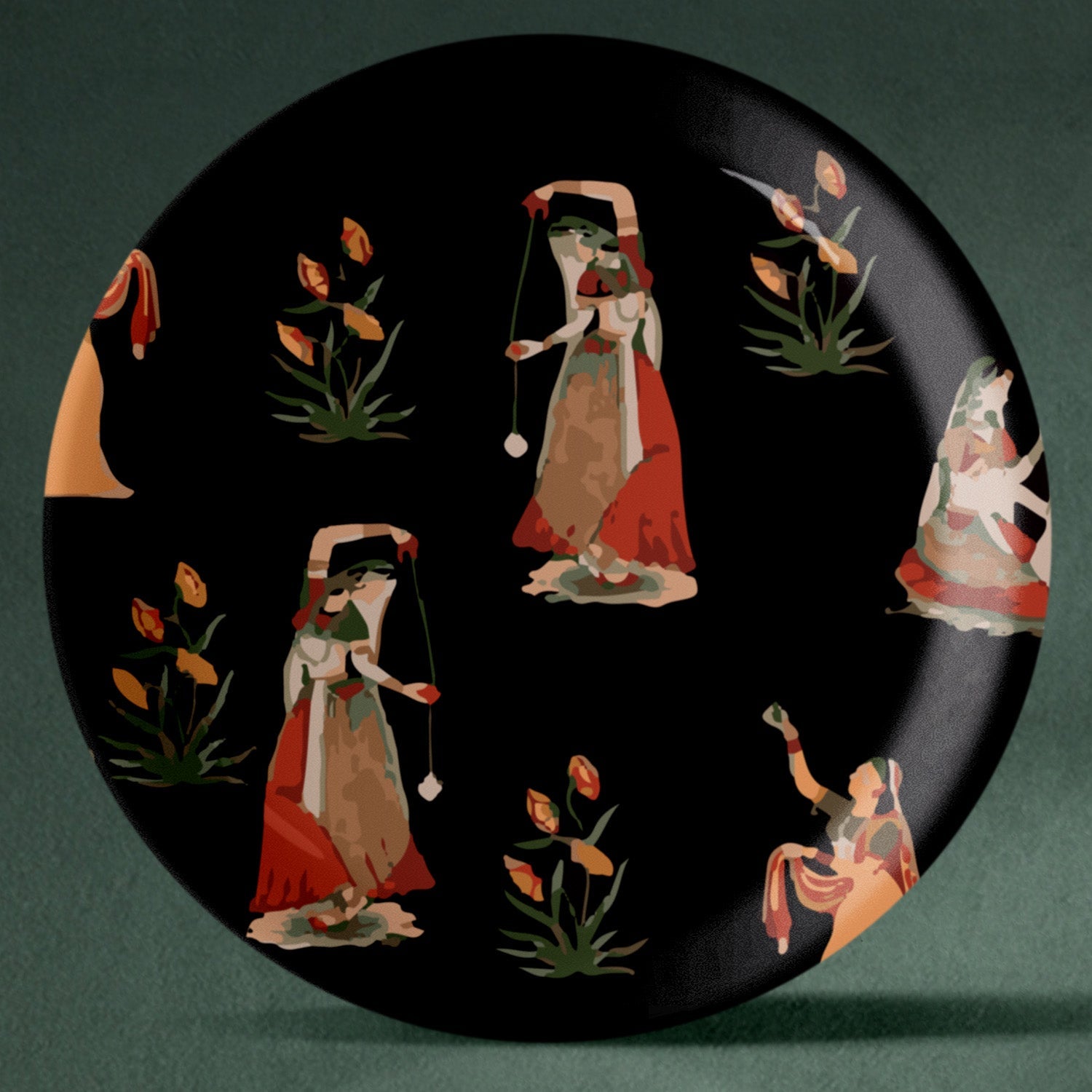 Rajasthani Rich Heritage Print Wall Plates Set of 4