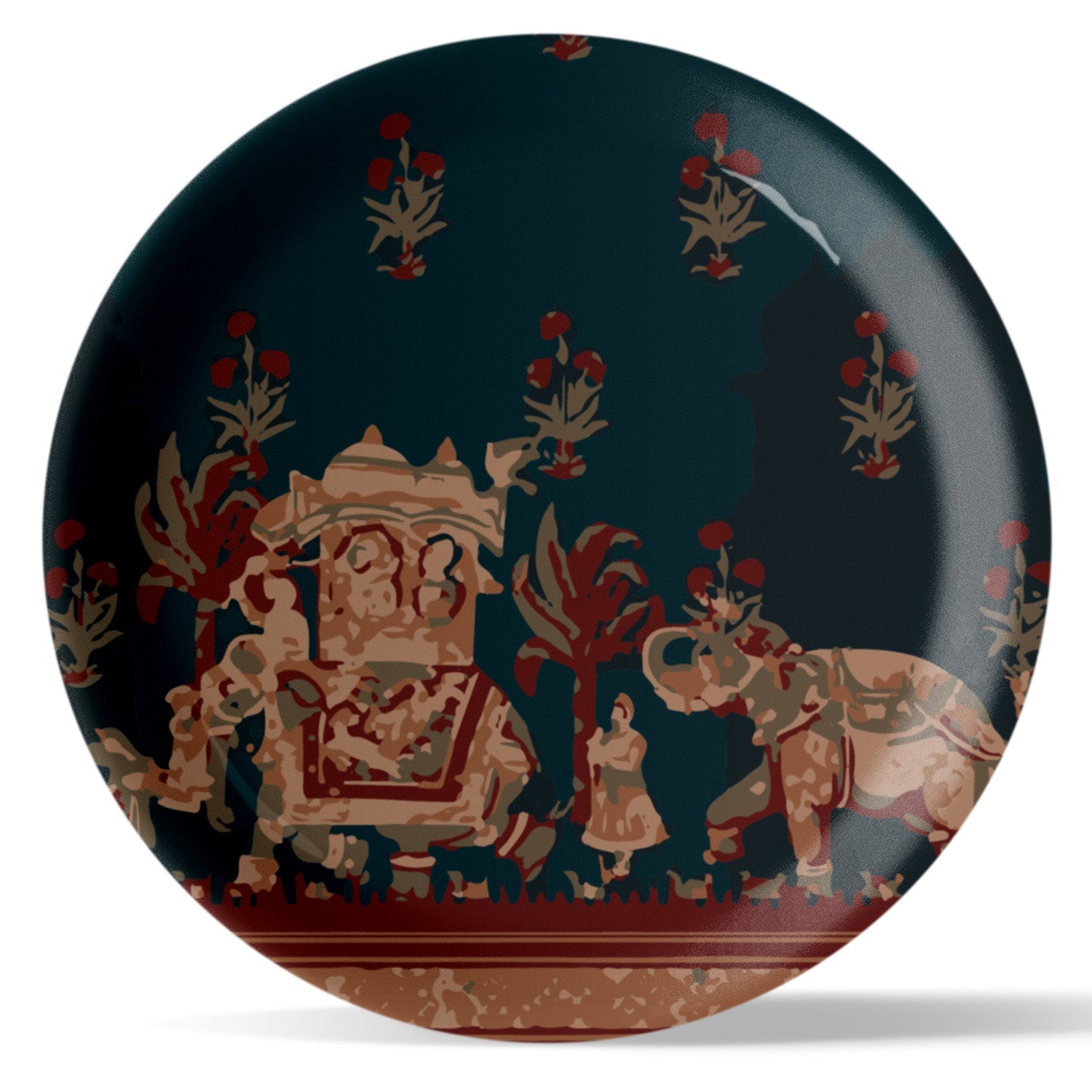 Rajasthani Rich Heritage Print Wall Plates Set of 4