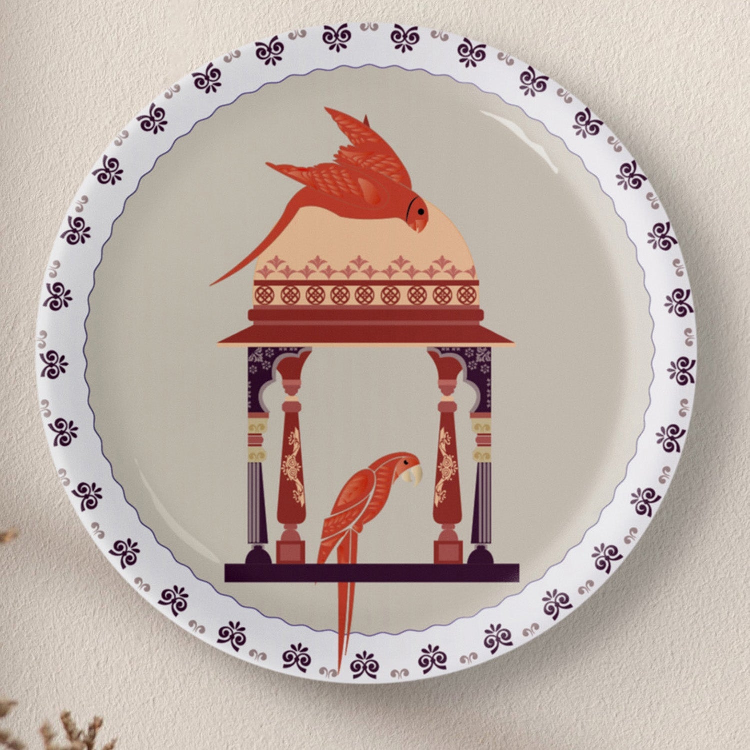 Harmony of Nature and Artistry collage plate Wall Playtes Set of 5