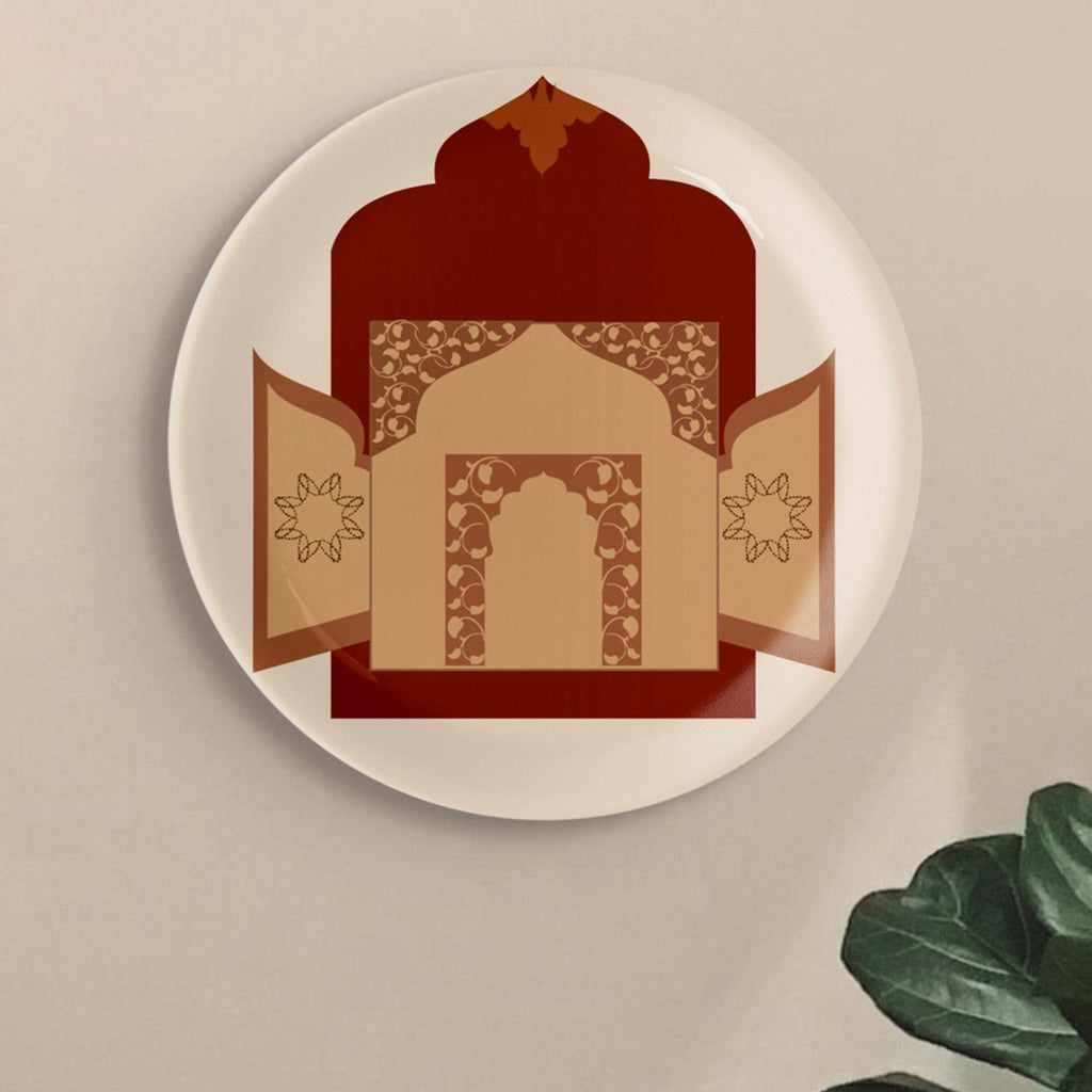 Opulence and Hospitality in Palaces collage porcelain Wall Plates Set of 4