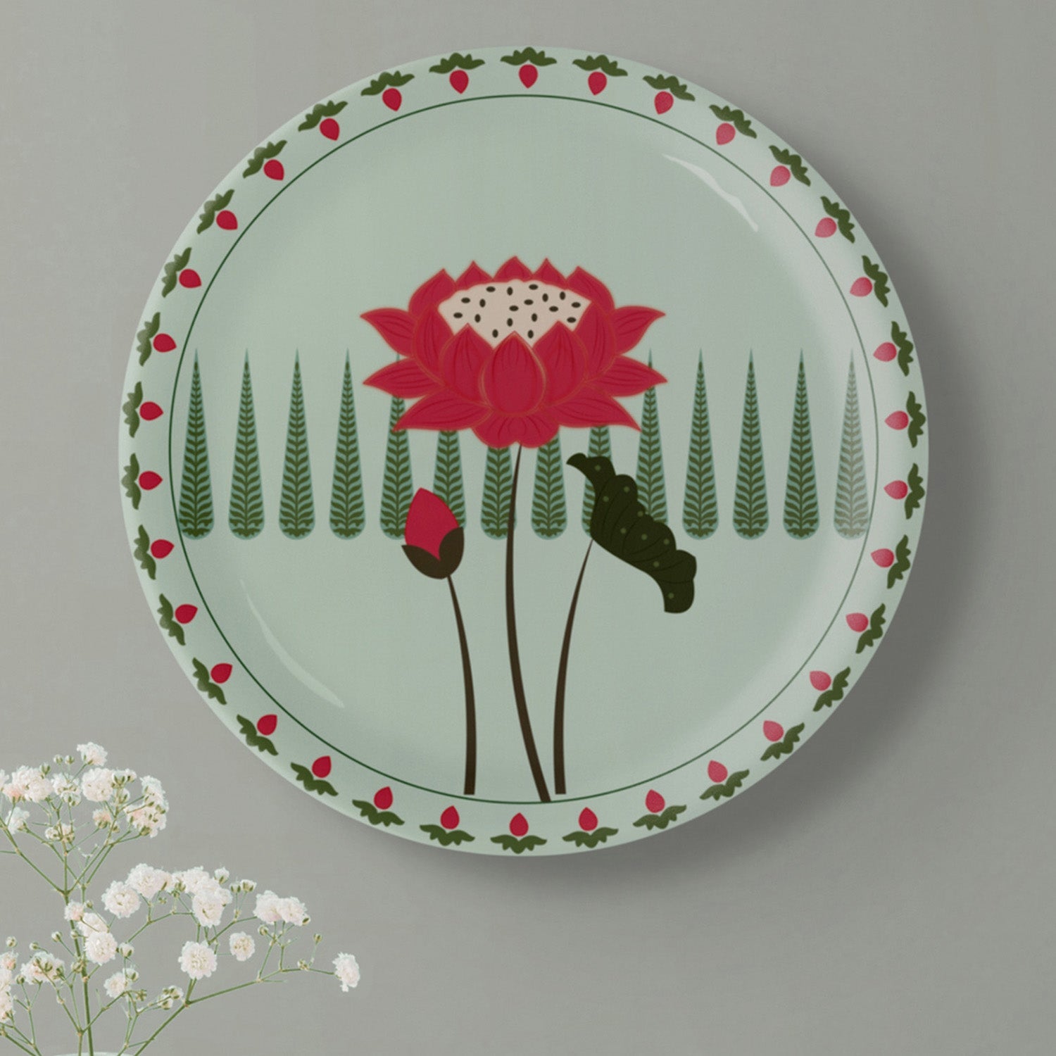 Lotus: Symbol of Beauty and Purity collage Wall Plates Set of 5