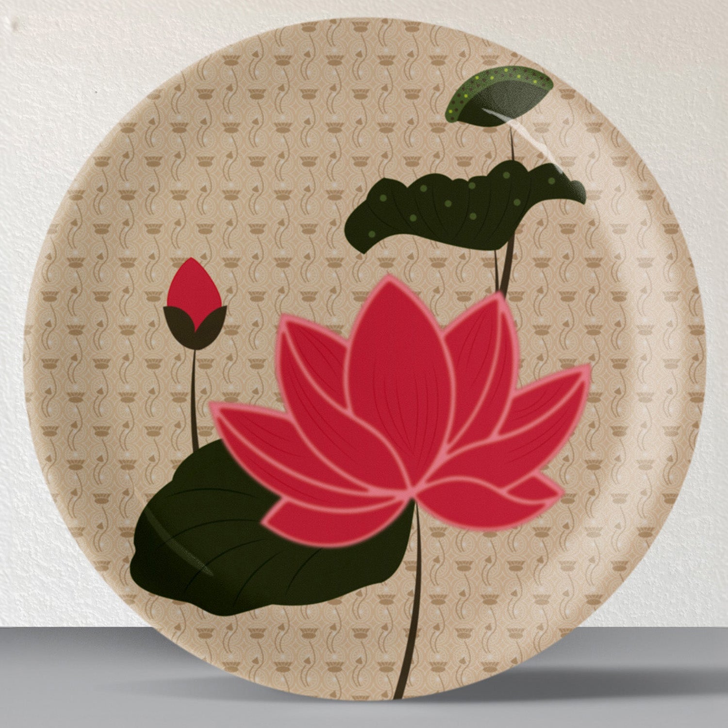 Lotus: Symbol of Beauty and Purity collage Wall Plates Set of 5