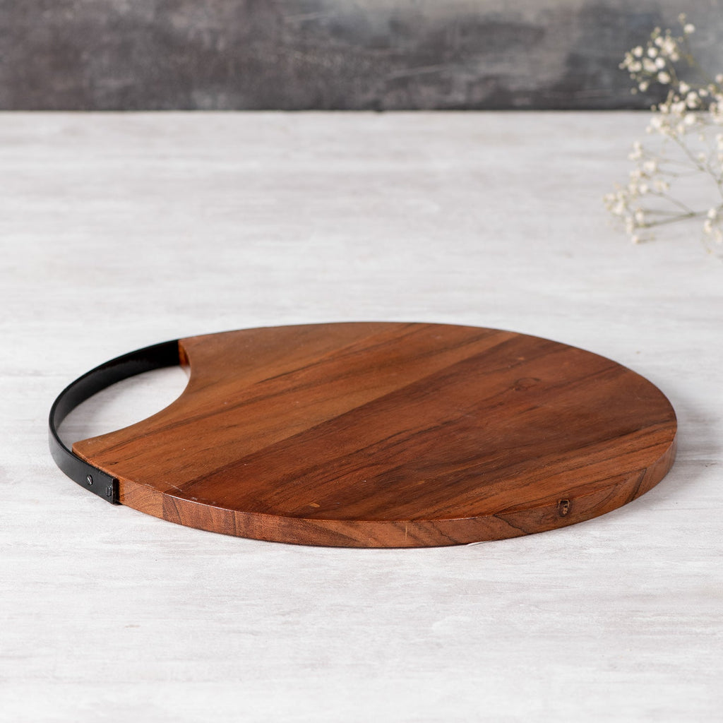 Inseparables Teak Wood Serving Platter Black