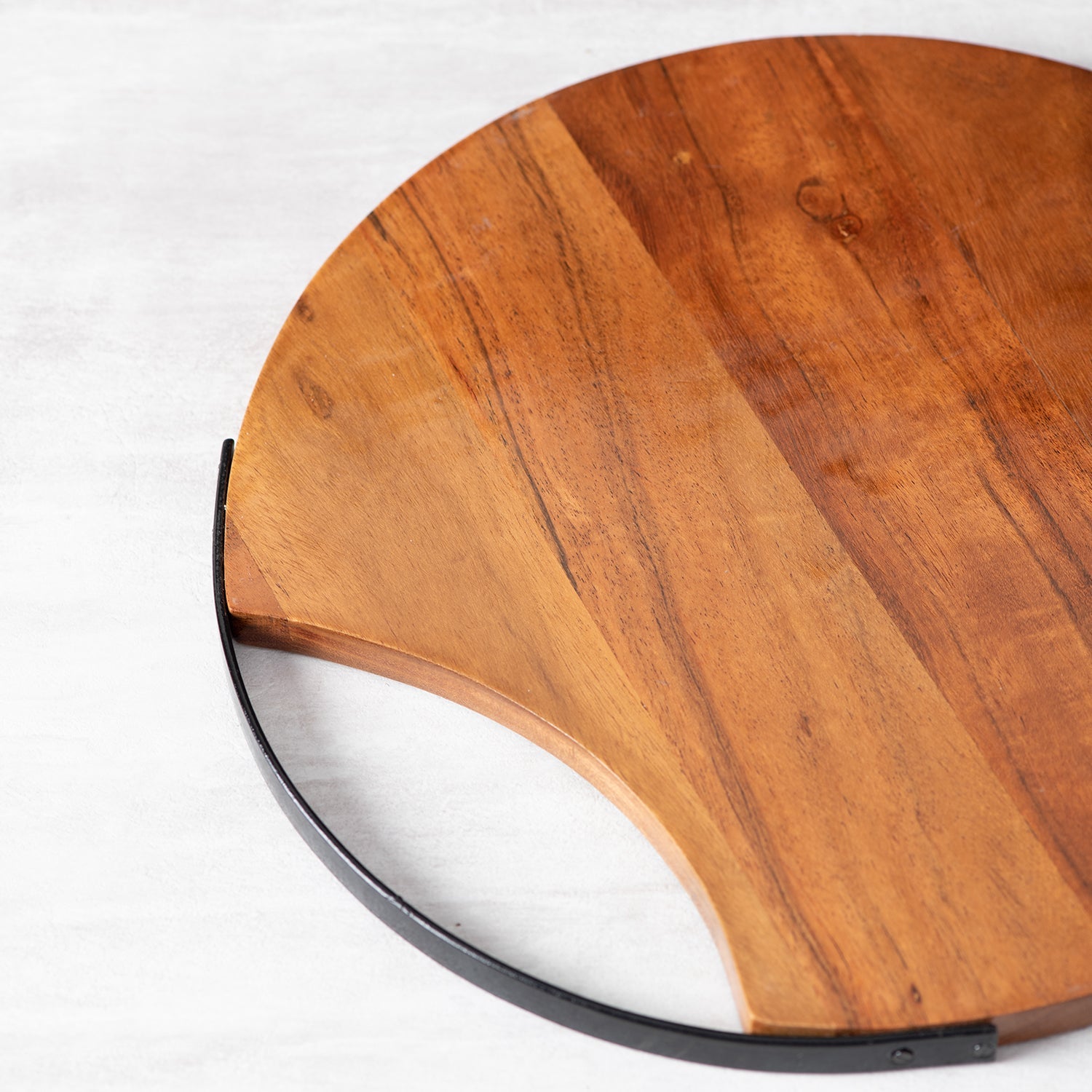 Inseparables Teak Wood Serving Platter Black