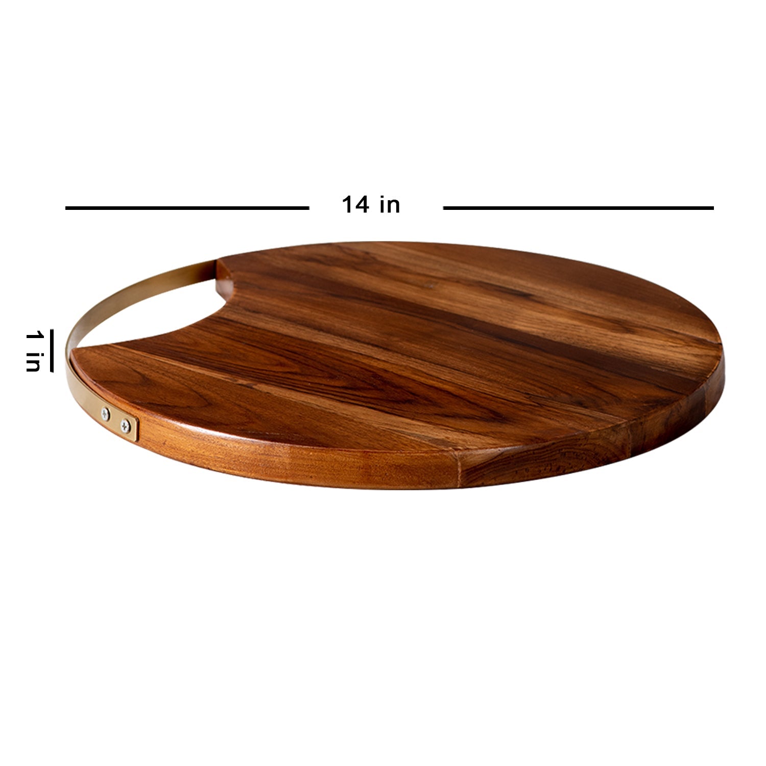 Inseparables Teak Wood Serving Platter Gold