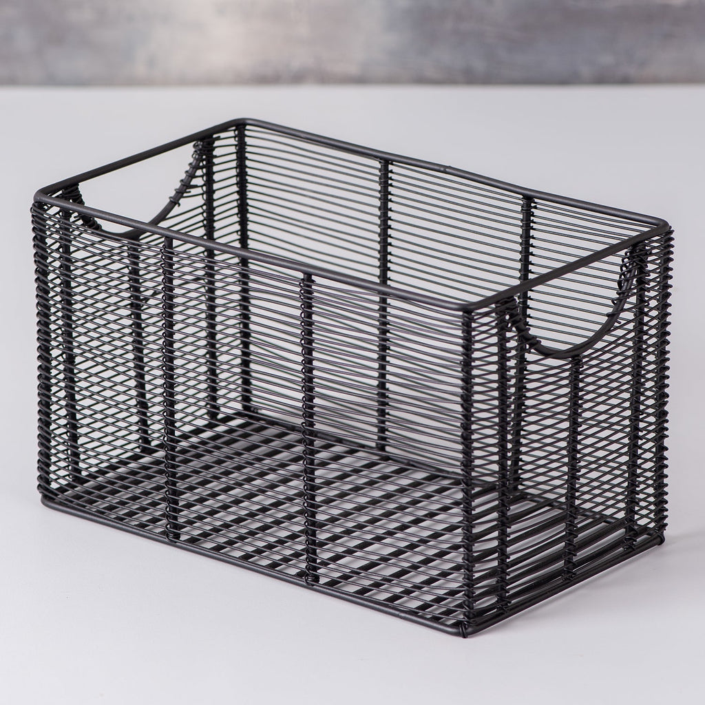Cache rectangle wire basket in Black Color