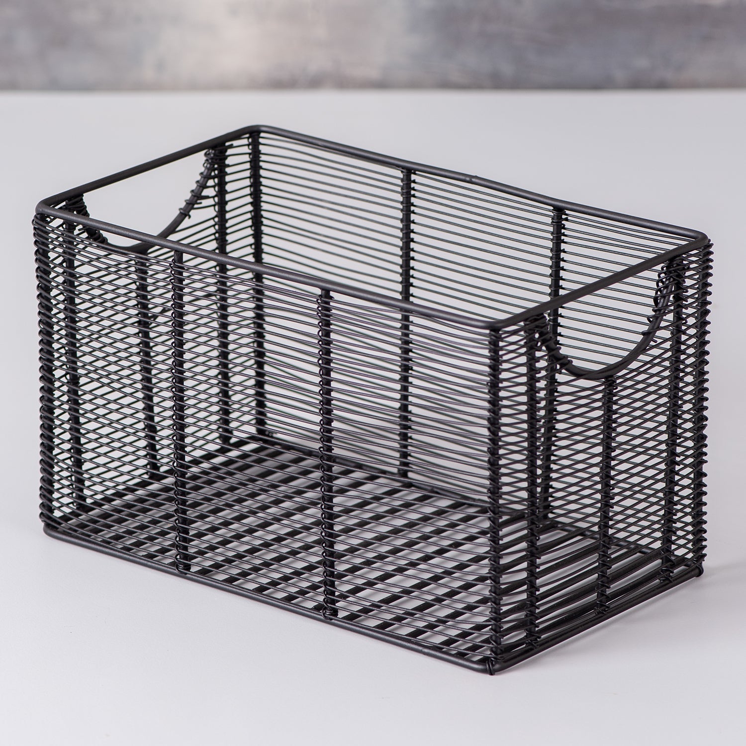 Cache rectangle wire basket in Black Color