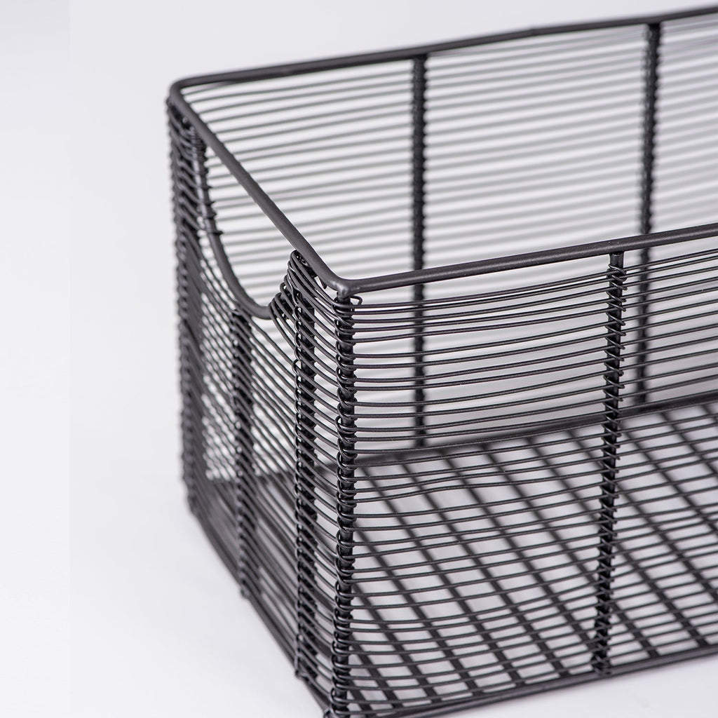 Cache rectangle wire basket in Black Color