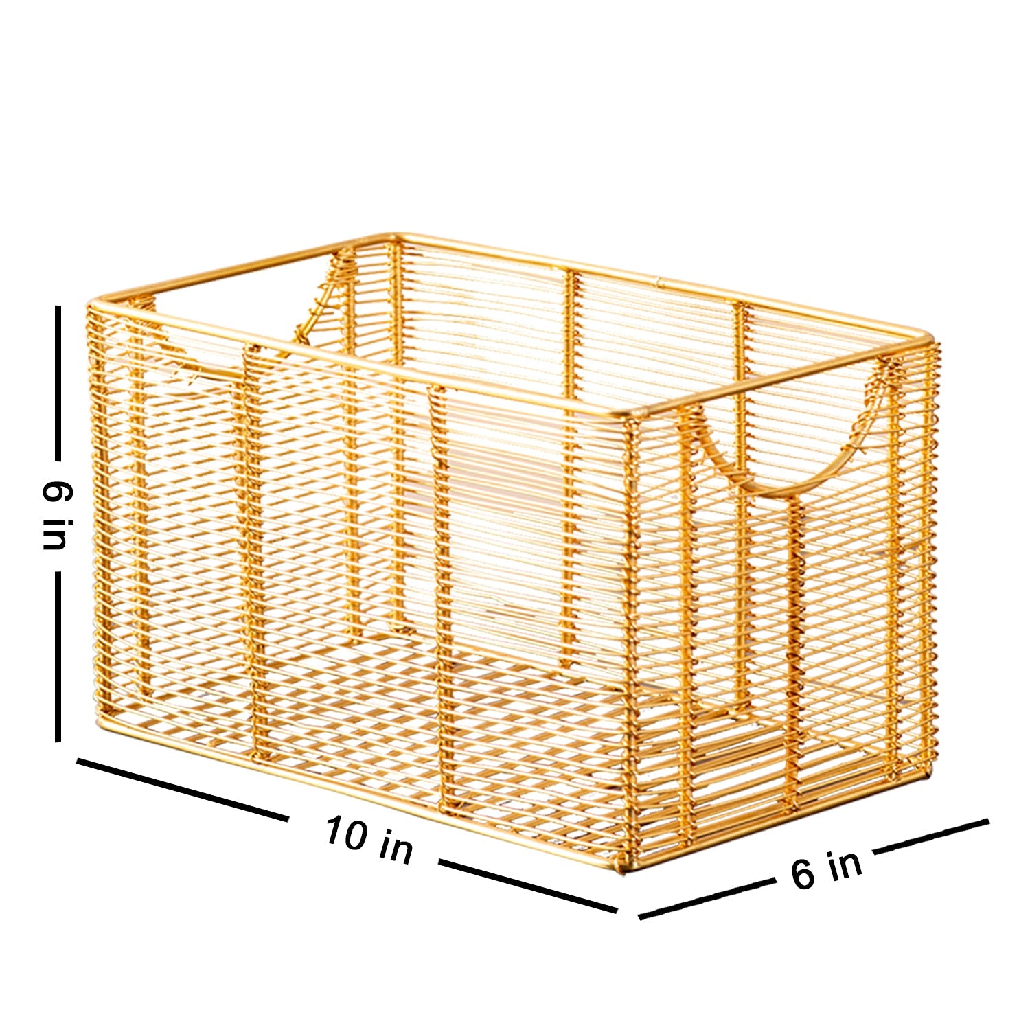 Cache rectangle wire basket in Gold Color