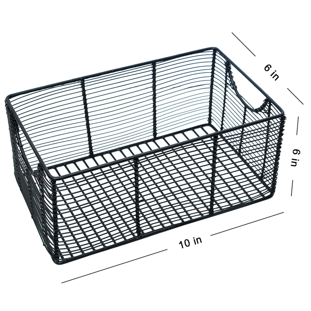Cache rectangle wire basket in Black Color