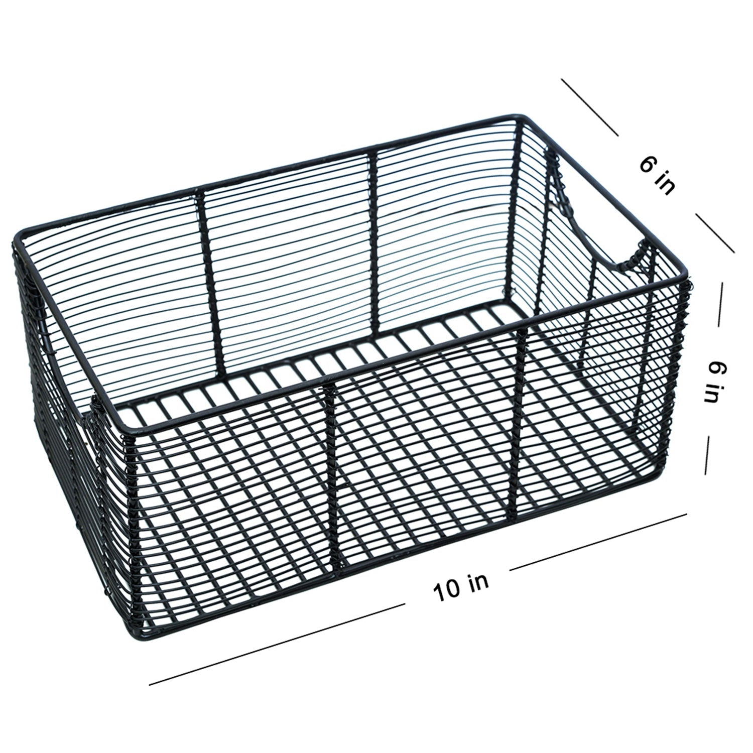 Cache rectangle wire basket in Black Color