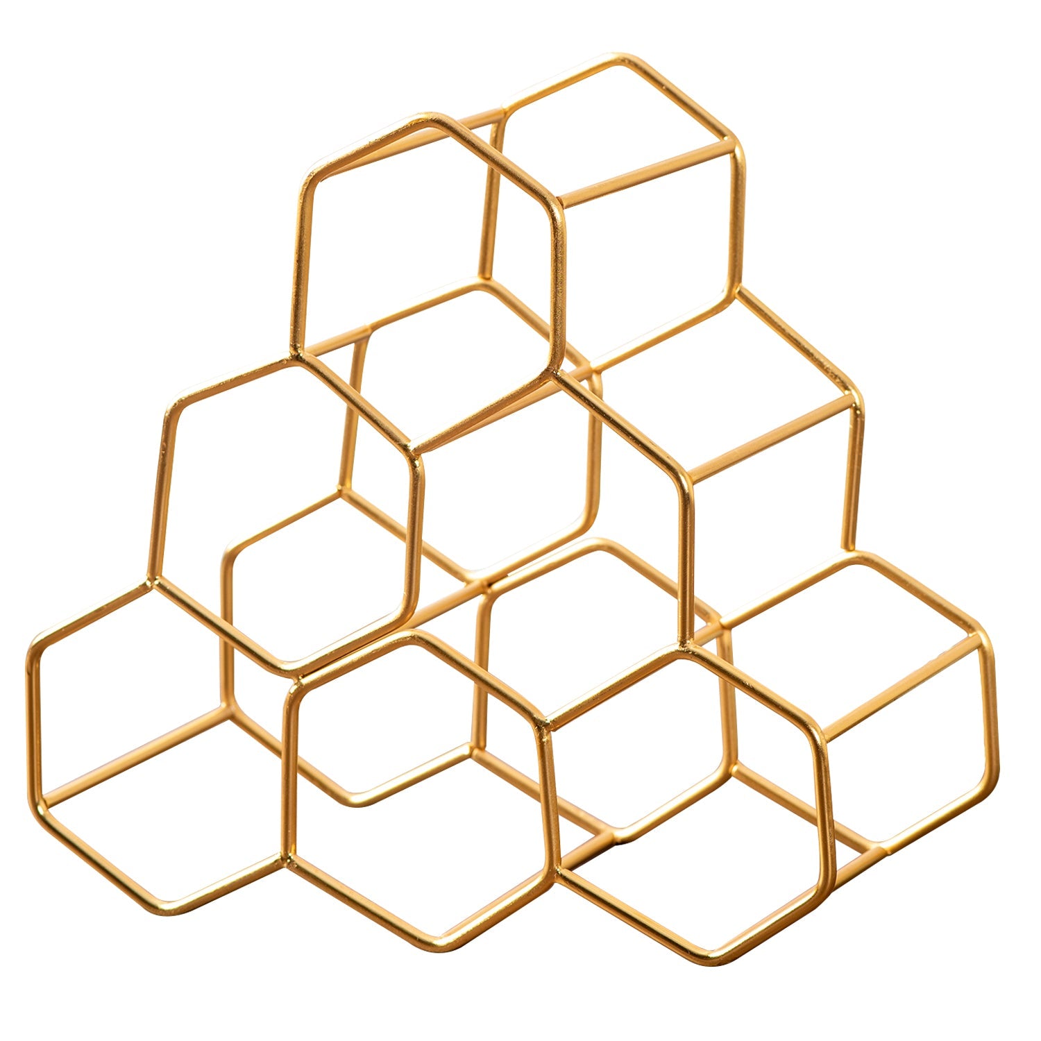 Genus 6 Bottle Wine Rack in Gold Color