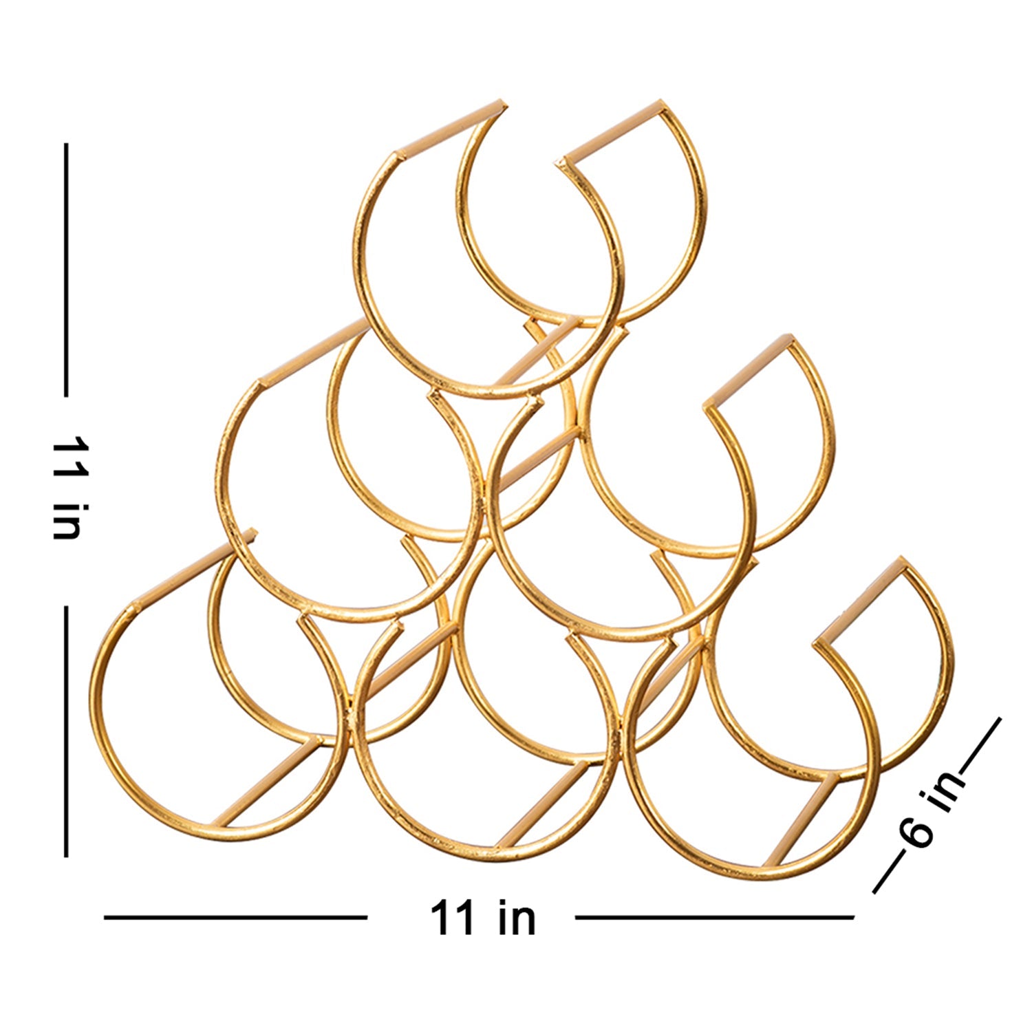 Genus Horseshoe 6 Bottle Wine Rack in Gold Color