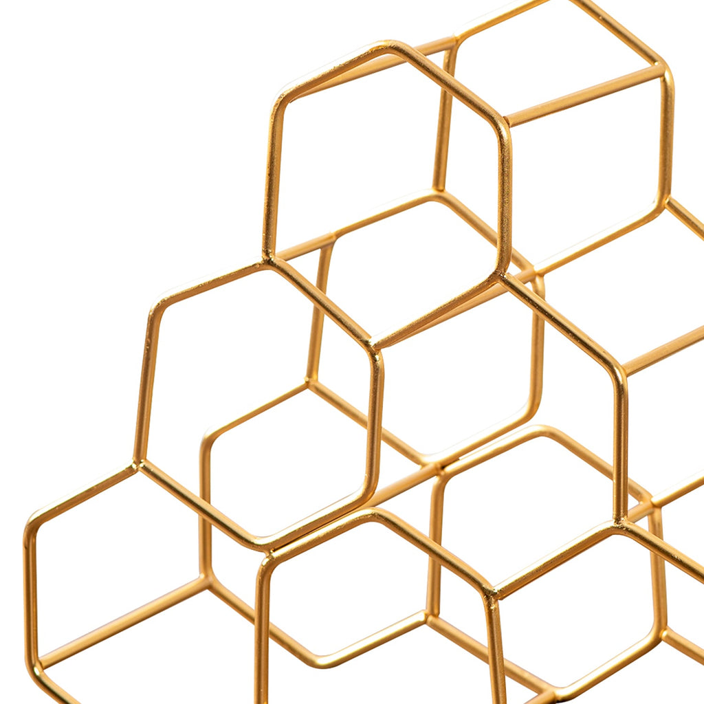 Genus 6 Bottle Wine Rack in Gold Color