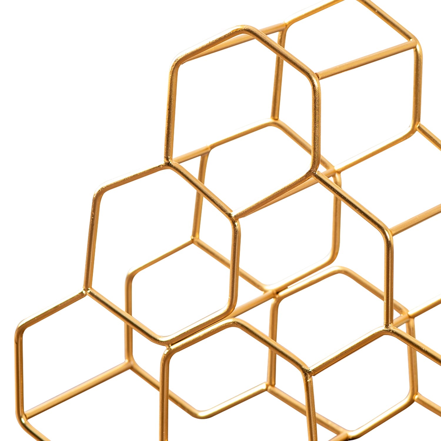 Genus 6 Bottle Wine Rack in Gold Color