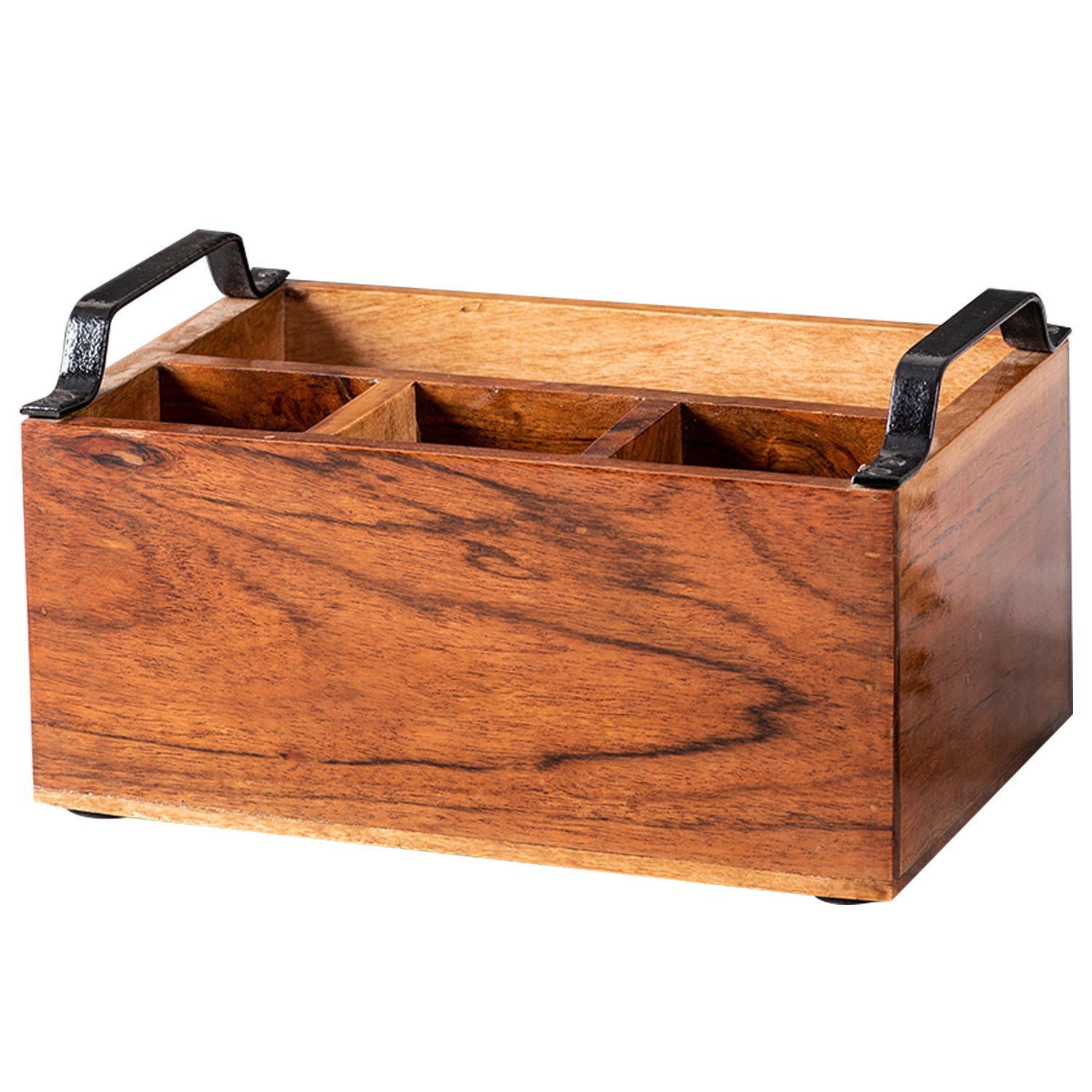 Inseparables Teak Wood Spoon Stand - Black