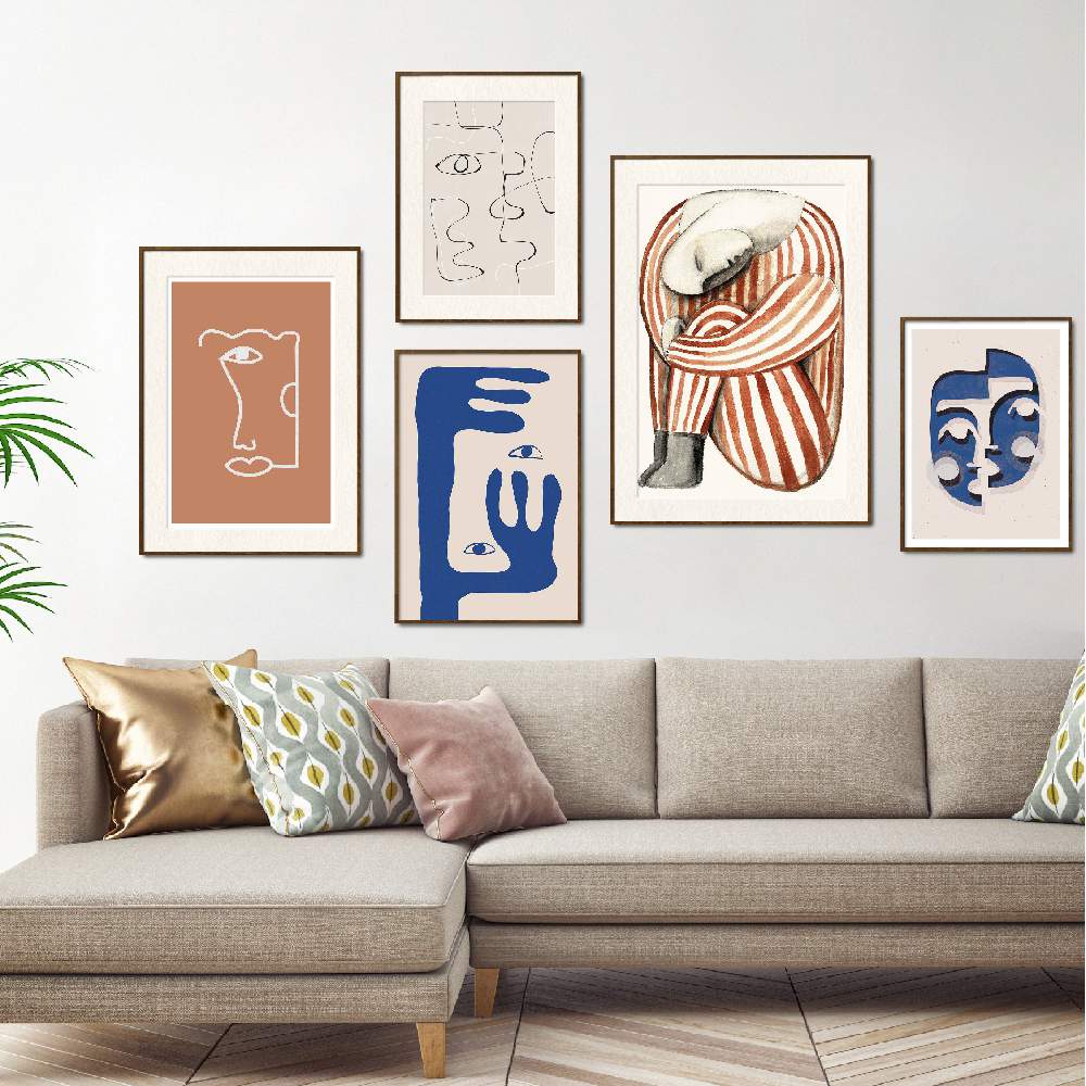 Gallery Wall Art: Faces | Set of 5