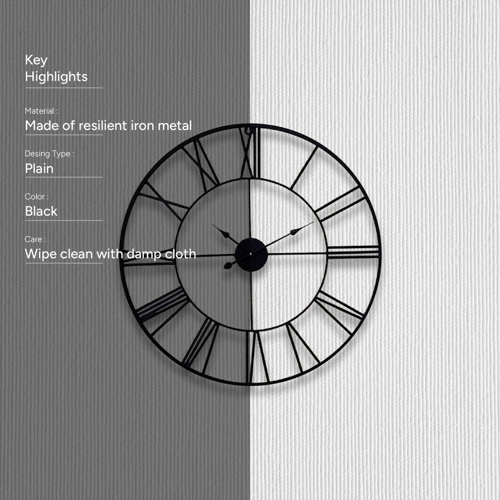 Midnight Roman Time Wall Clock