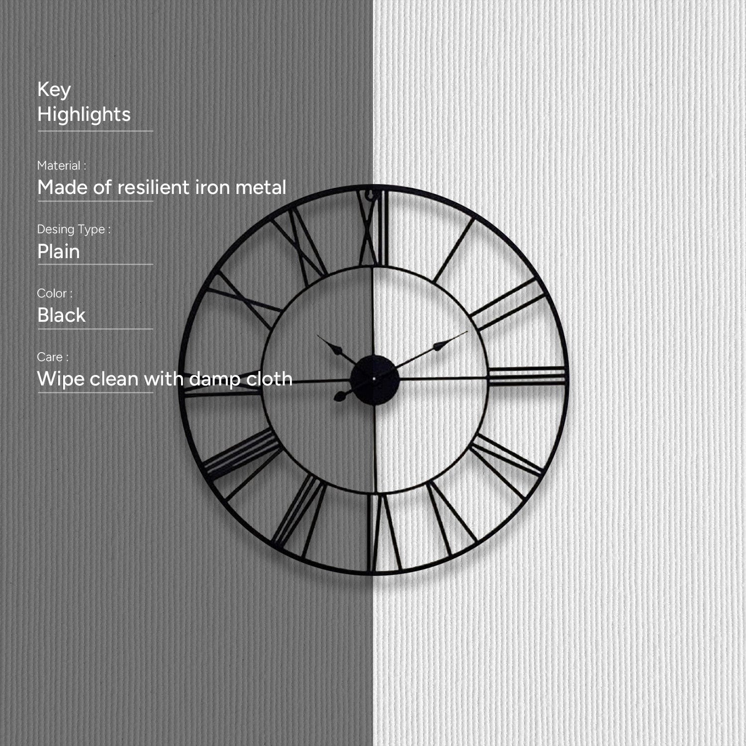 Midnight Roman Time Wall Clock