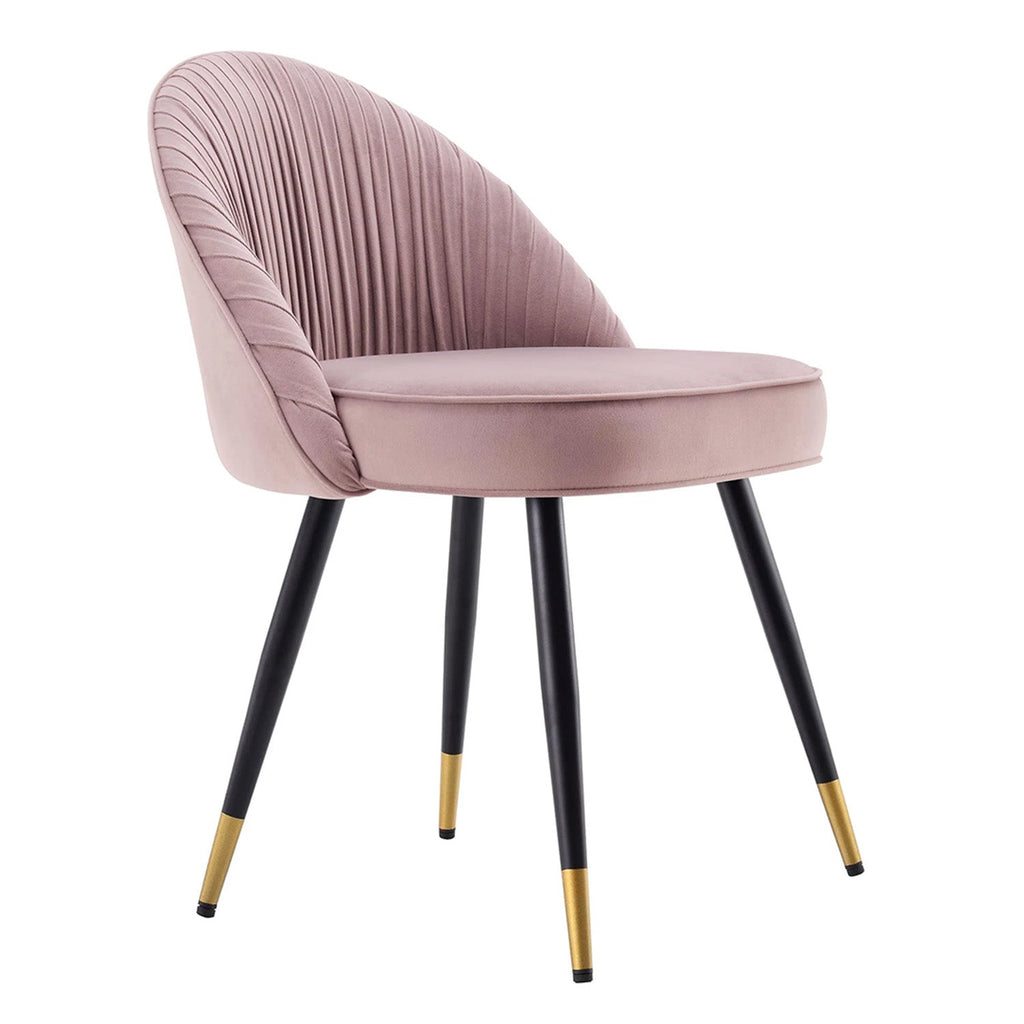 Minimalist Velvet Dining Table Chair Pink