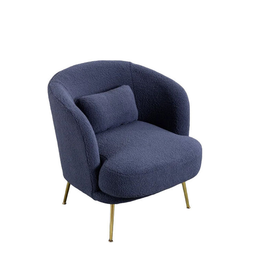 Plush Velvet Accent Chair Blue