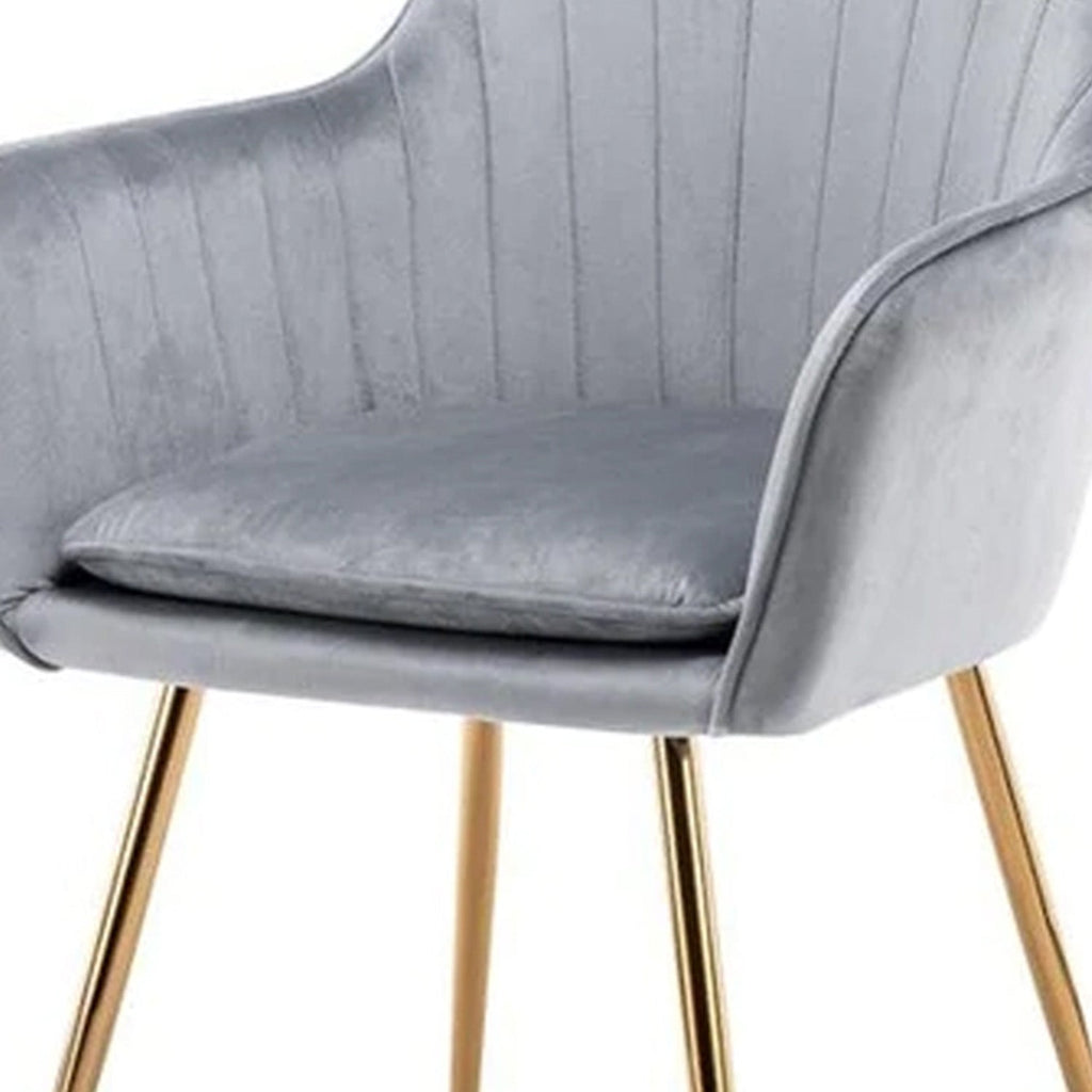 Velvet Sleek Dining Chair Grey