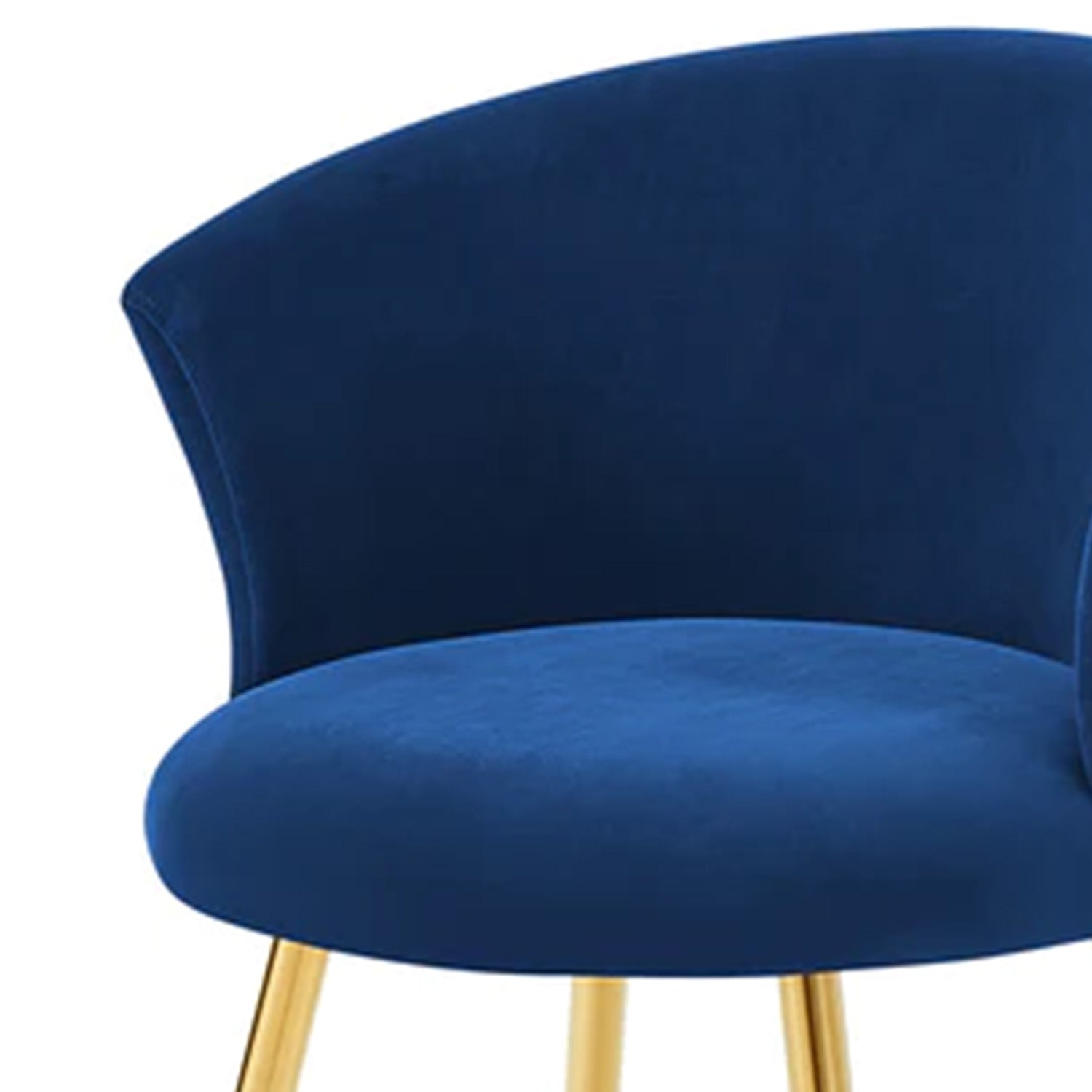 Curvy Back Velvet Chair Blue