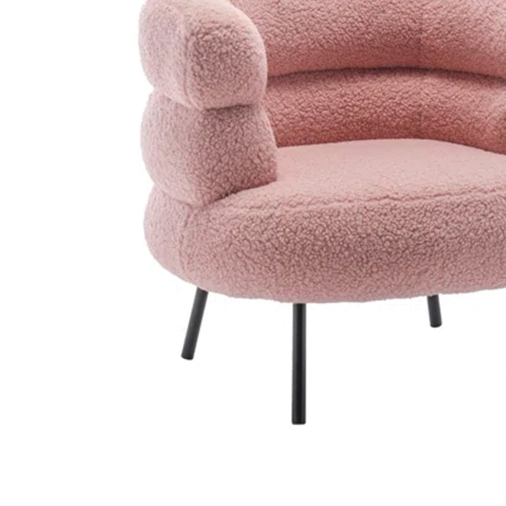 Exquisite Boucle Accent Chair Design Pink