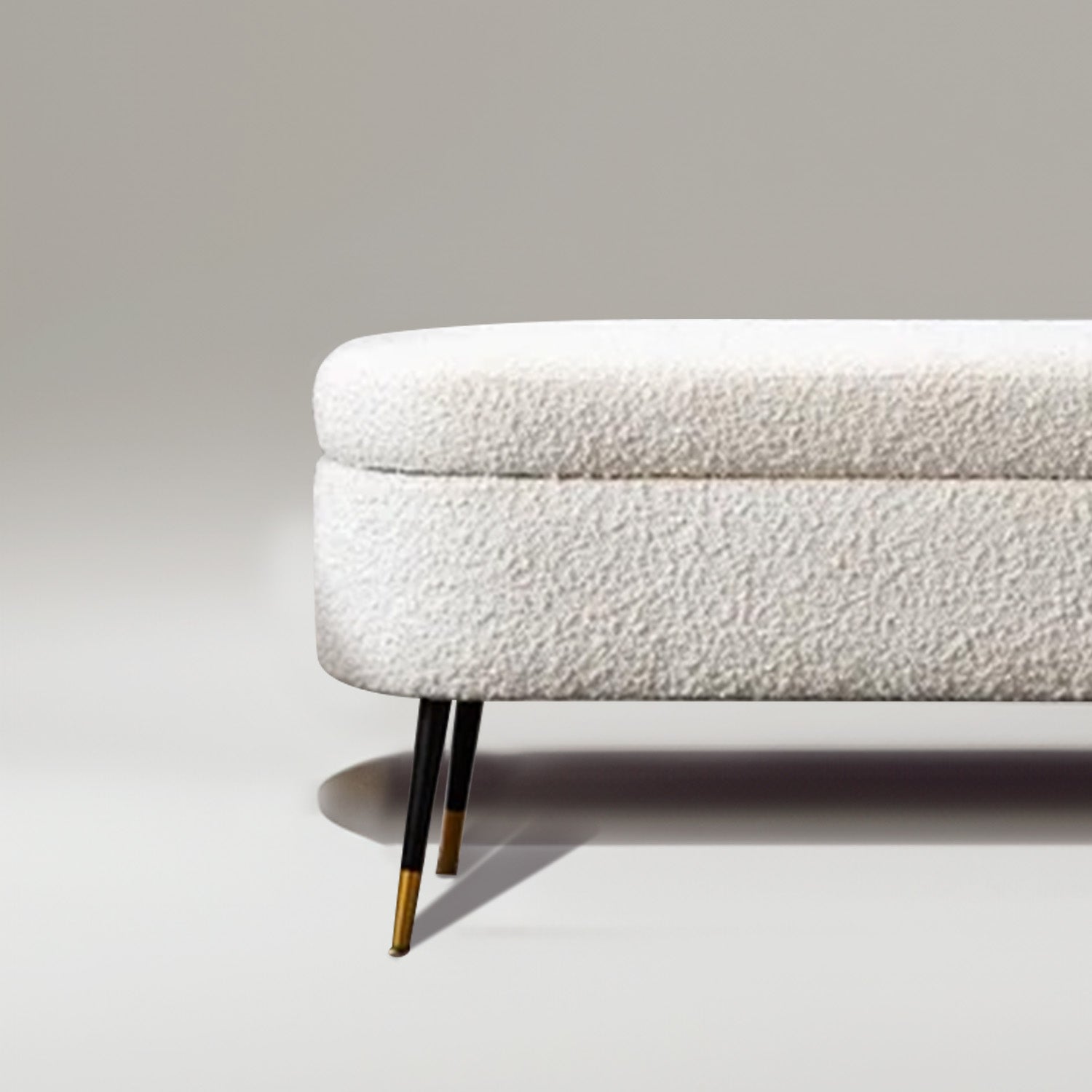 Ivory Escape Ottoman Bench With Storage | Nestroots