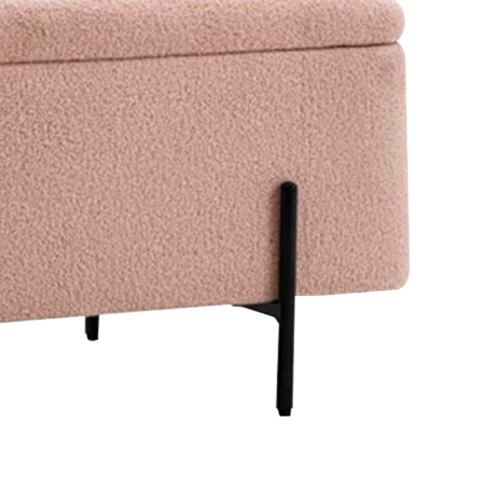 Petal Perch Pink Ottoman Bench With Storage | Nestroots