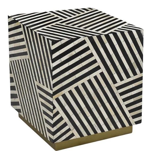 Cube Bone Inlay Side Table
