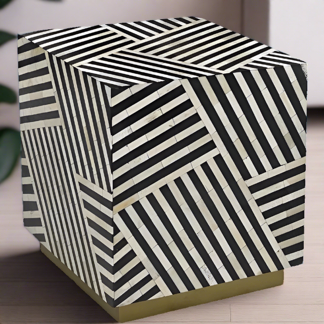 Cube Bone Inlay Side Table