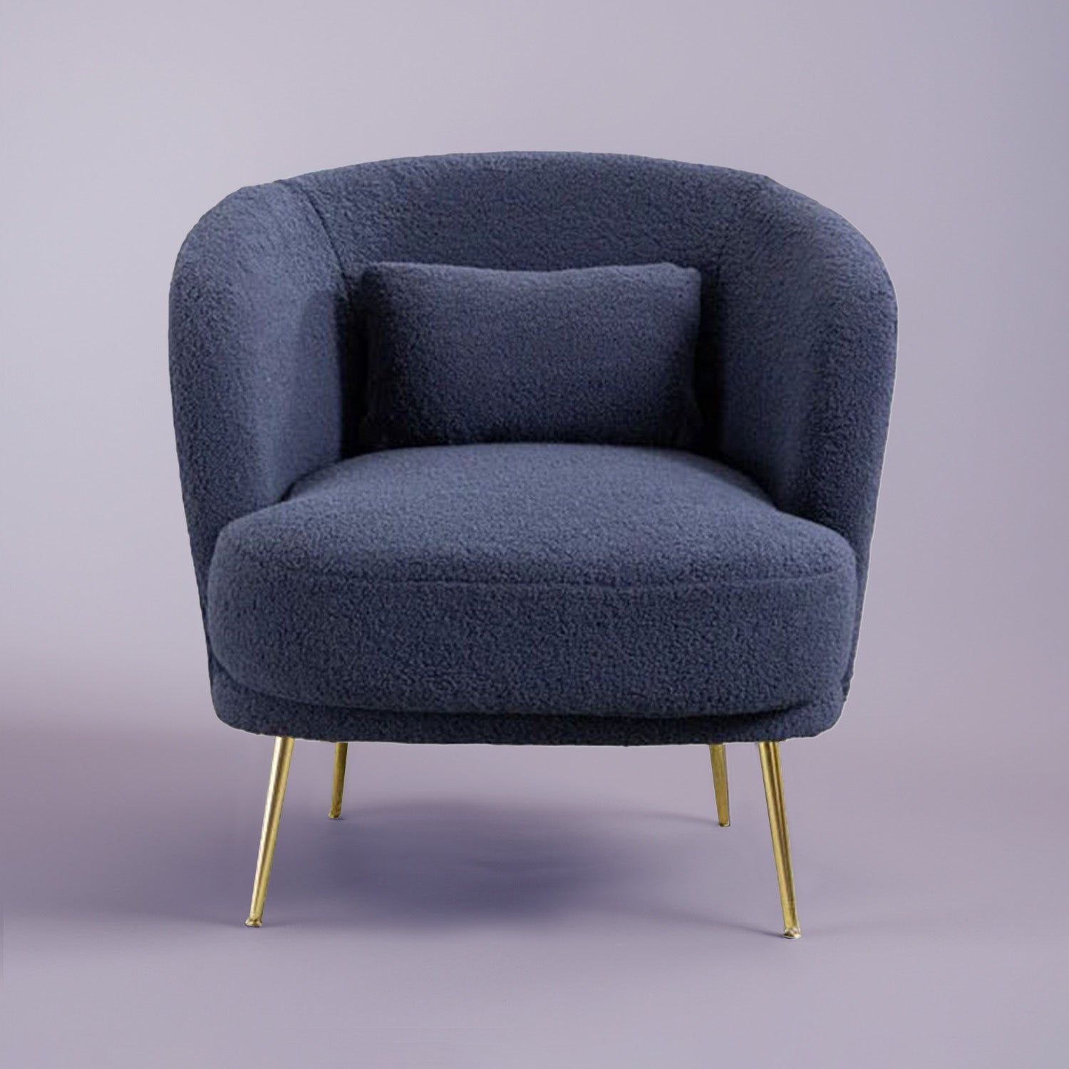 Plush Velvet Accent Chair Blue