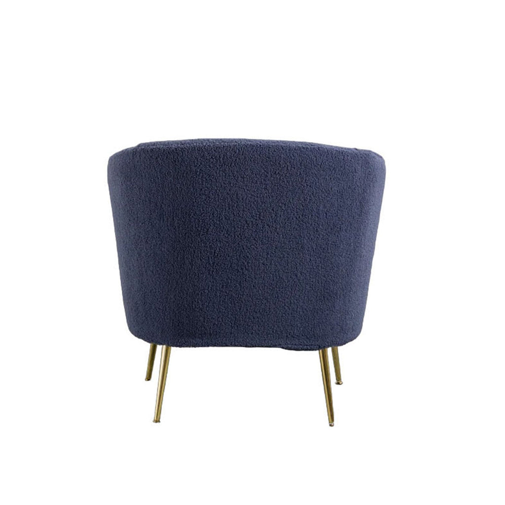 Plush Velvet Accent Chair Blue