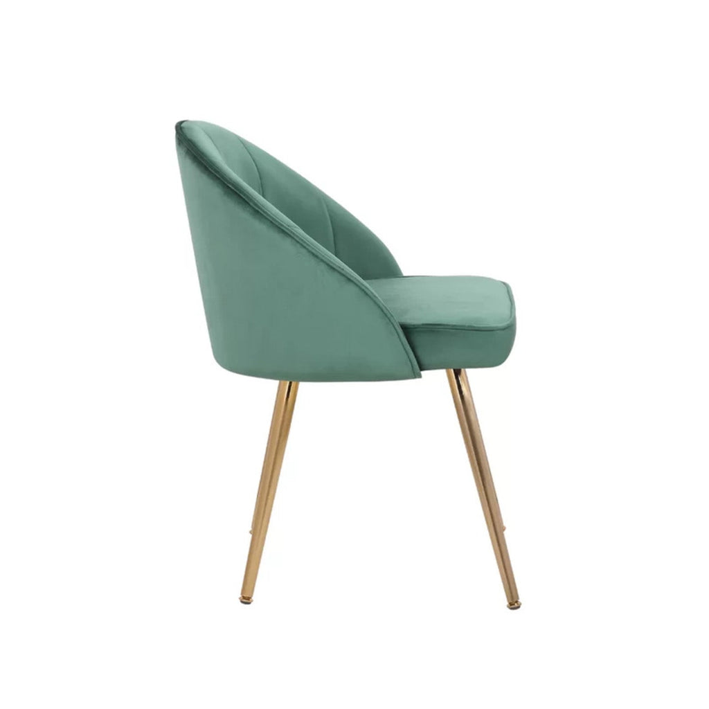 Sleek Velvet Dining Chair Green