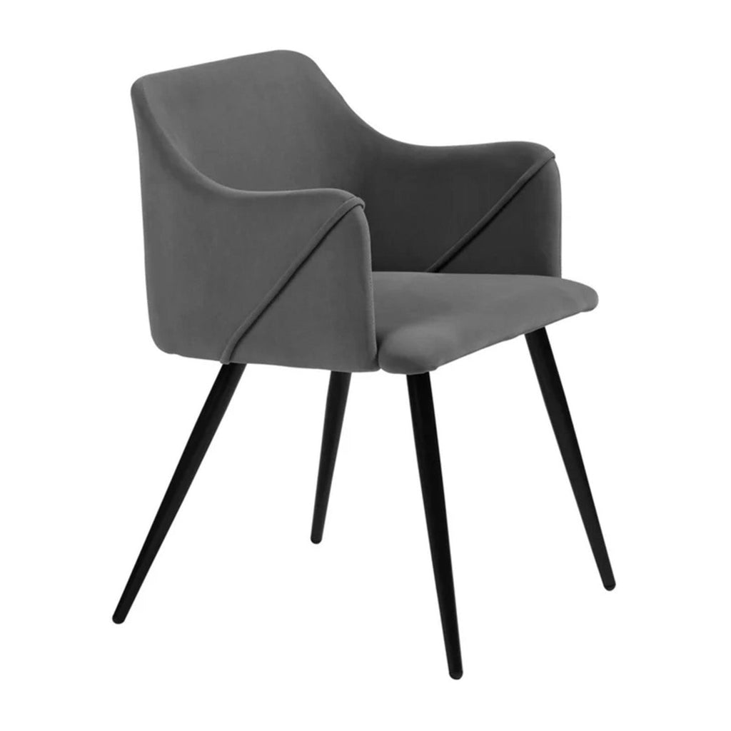 Sophisticated Velvet Dining Designer Chair Grey