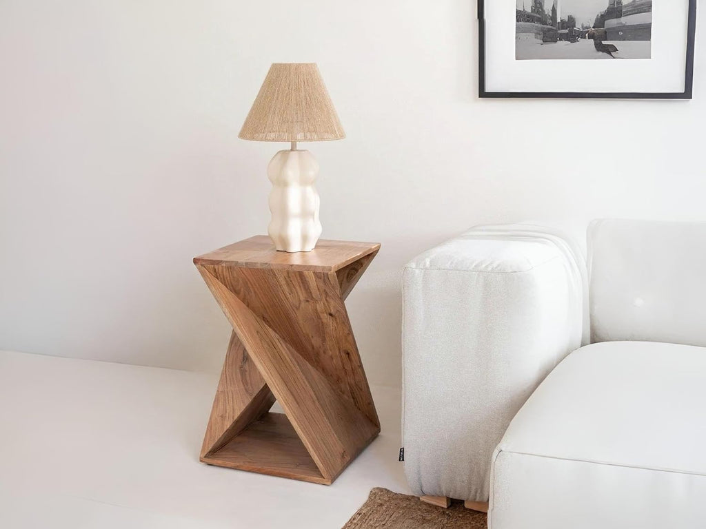 Side table, solid acacia wood