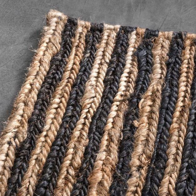 Hemp Hand Woven Rug _ Dual Stripes