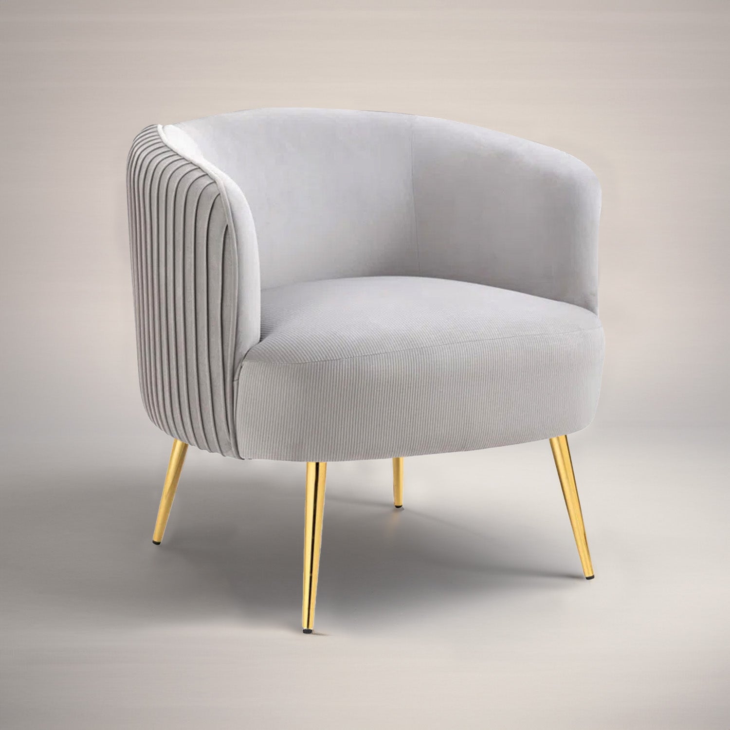 Tufted Velvet Accent Chair Grey