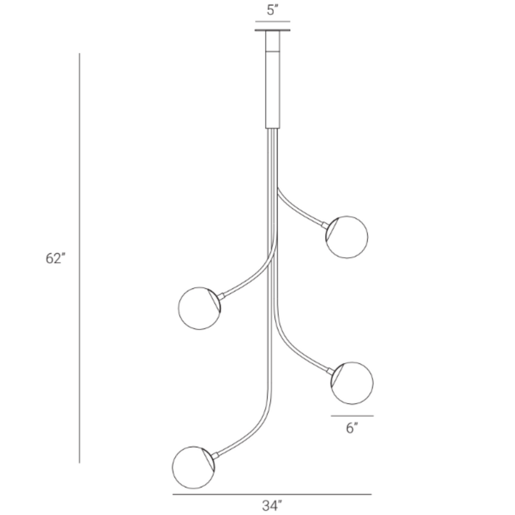 Rhythm Four Glass Globe Pendant