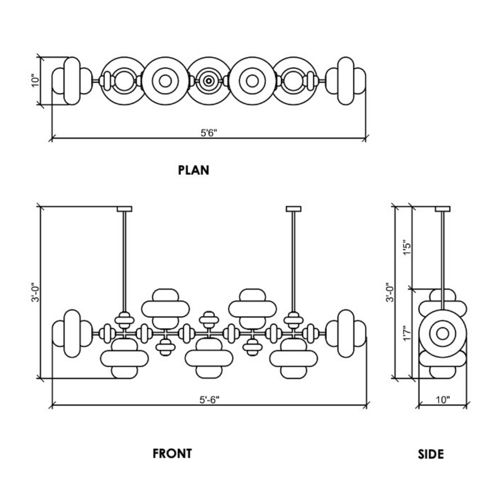 Linear Hanging Chandelier LHC 10