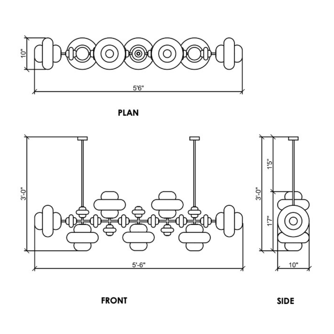 Linear Hanging Chandelier LHC 10