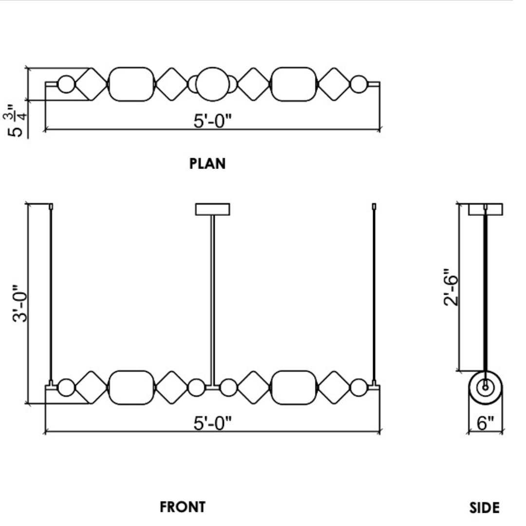Linear Hanging Chandelier LHC 26