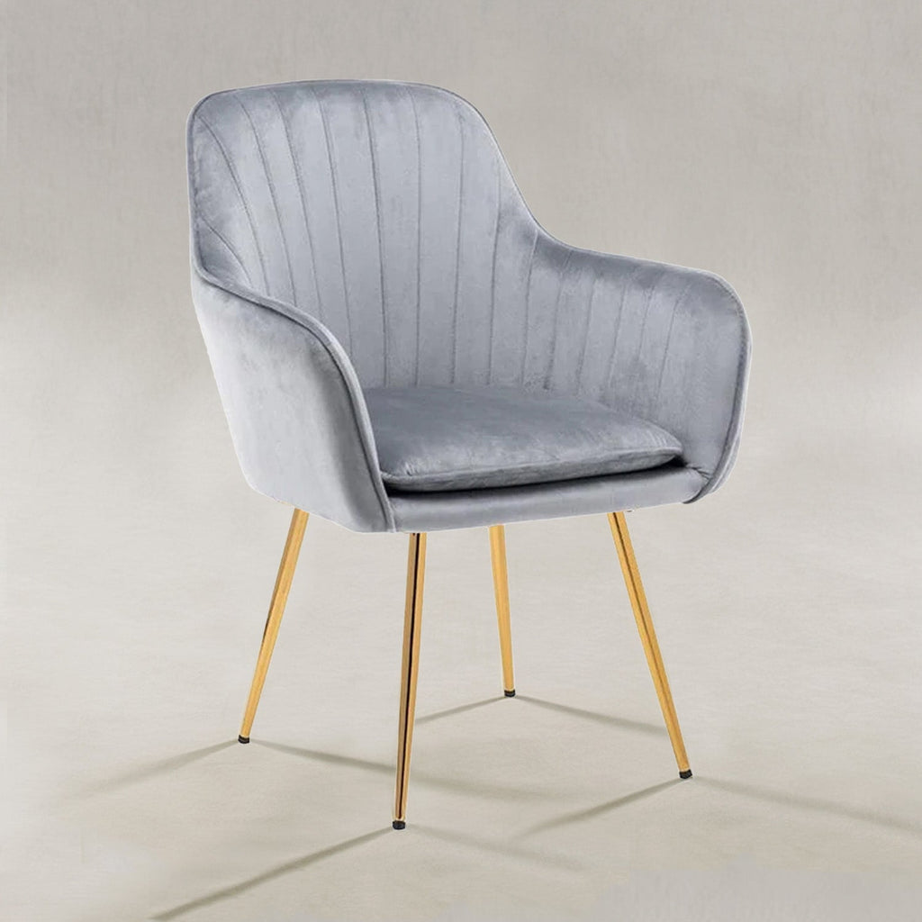 Velvet Sleek Dining Chair Grey