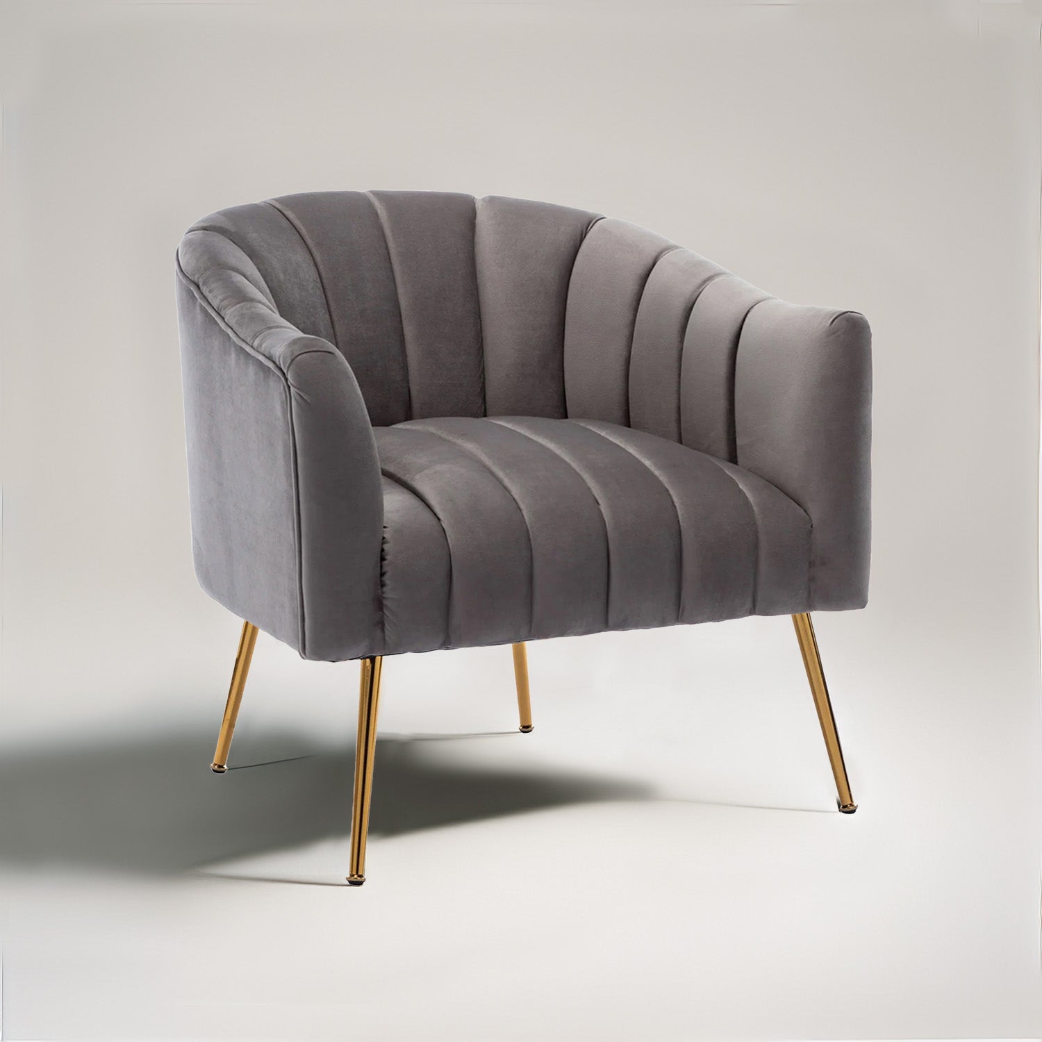 Velvet Stitch Lounge Chair Grey