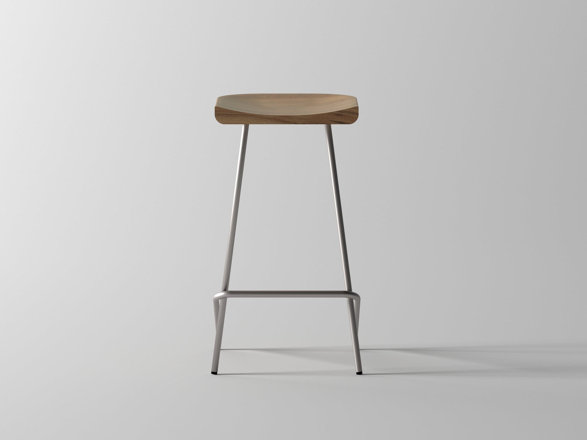Bar Stool, solid acacia wood and steel