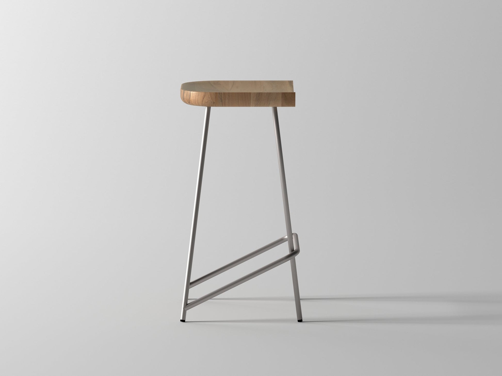 Bar Stool, solid acacia wood and steel